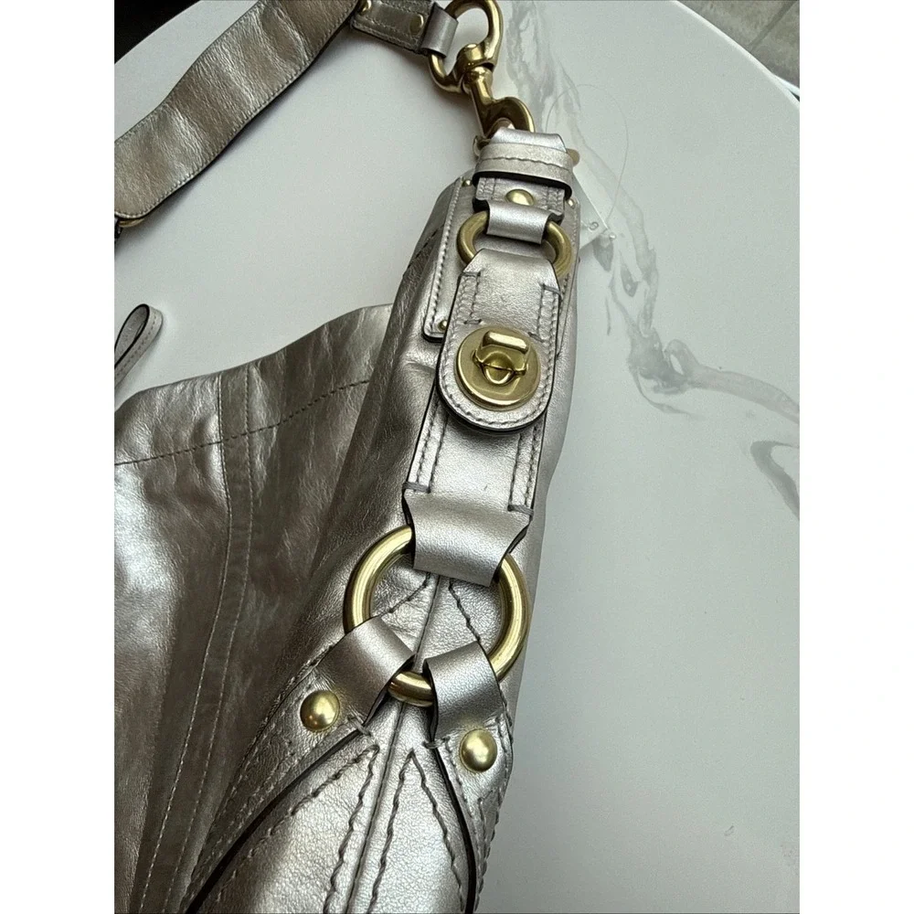 Vintage Coach Metallic Slim Carly Hobo Bag & Slim Envelope Wall #11872 #41365